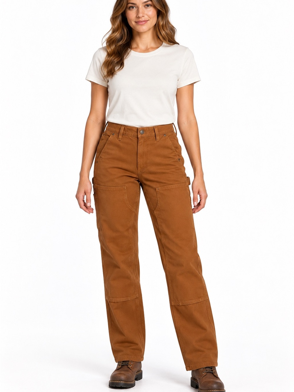 NWT Carhartt Women’s Rugged Flex Double-Front Work Pants – 8 Tall Brown